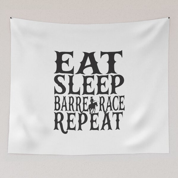 Item preview, Eat Sleep Barrel Race Repeat Western Cowgirl Sticker designed and sold by CutRootCo.
