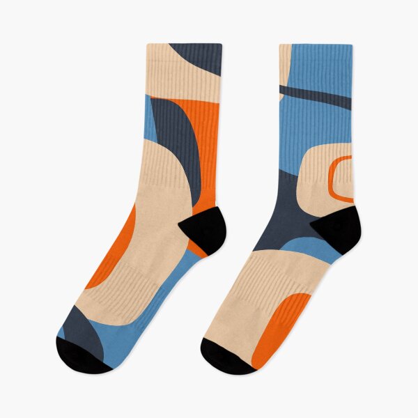 Item preview, Mid Century Modern Retro Abstract Pattern Blue Orange designed and sold by kierkegaard.