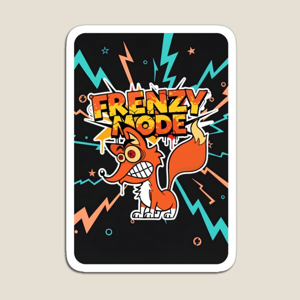Item preview, Frenzy Mode Crazy Fox Cartoon Poster designed and sold by Taridesign.