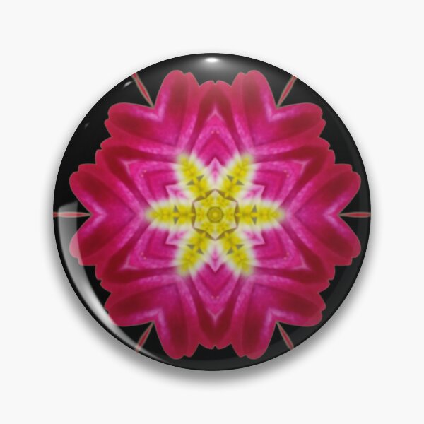 Item preview, Pink Floral Star Kaleidoscope on Black – Bold Statement Pattern designed and sold by SilentBloomLab.