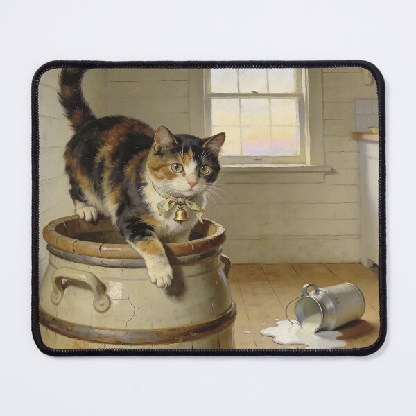 Item preview, Mischievous Cat Folk Art - Vintage Farmhouse designed and sold by PictorialWhimsy.