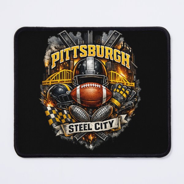 Item preview, Pittsburgh Football Steel City Design Black Gold Gridiron Fan Shirt American Football Graphic Tee designed and sold by GarnerSupplyCo.