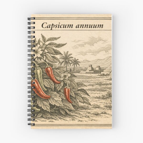 Item preview, Capsicum Annuum Botanical Illustration | Red Chili Pepper Engraving Style | Vintage Plant Art Print designed and sold by LinePlatePress.