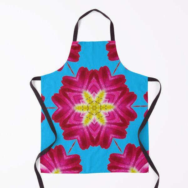 Artikelvorschau, Rosa Blumenstern-Kaleidoskop auf blauem Grund – Lebendiges Muster entworfen und verkauft von SilentBloomLab.