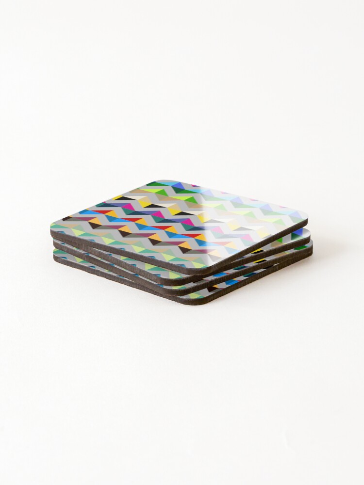Thumbnail 4 of 5, Coasters (Set of 4), Colorful Ridge Pattern designed and sold by EduIllustrates.