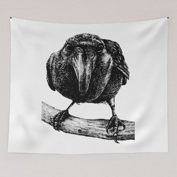 Item preview, Intricate Raven Portrait on Branch designed and sold by RamyGallery.