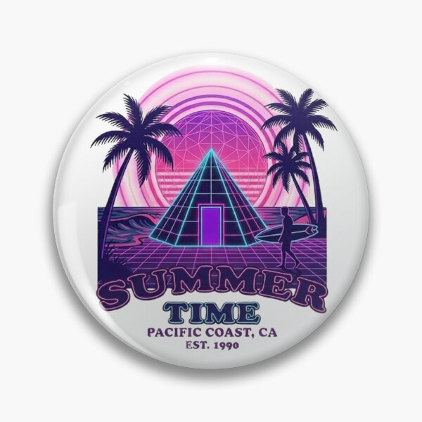 Item preview,  Retro Summer Time Neon Pyramid Beach designed and sold by The Daily Progress.