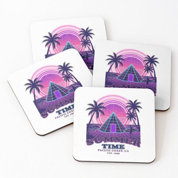 Item preview,  Retro Summer Time Neon Pyramid Beach designed and sold by "Positive Vibes & Daily Lifestyle".