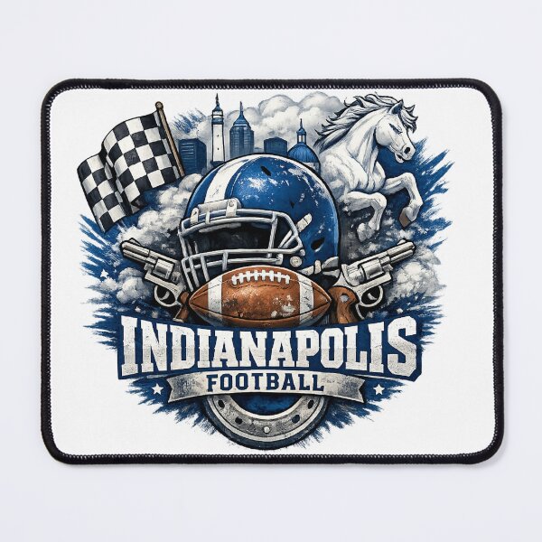 Item preview, Indianapolis Football Racing City Design Blue White Gridiron Fan Shirt American Football Graphic Tee designed and sold by GarnerSupplyCo.