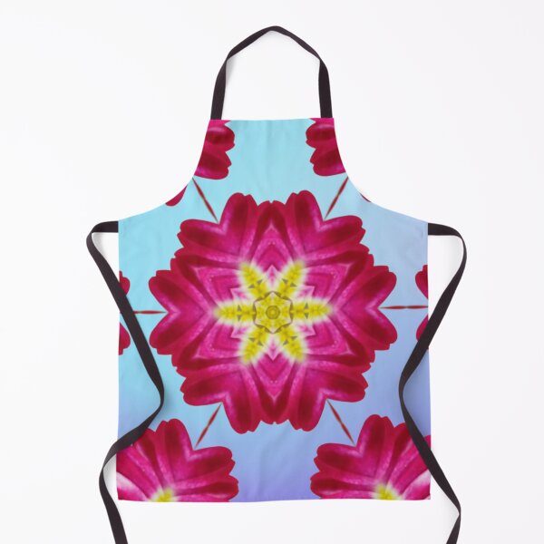Aperçu de l'œuvre Pink Floral Star Kaleidoscope on Gradient Blue – Dreamy Pattern créée et vendue par SilentBloomLab.