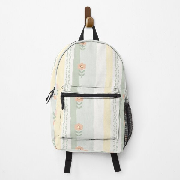 Item preview, Whimsical Pastel Floral Stripe - Soft Sage and Pink Nursery Pattern designed and sold by A1DesignMinimal.