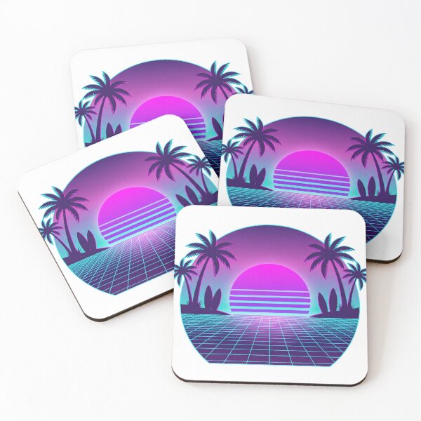 Item preview, Neon Synthwave Tropical Surf Island Sunset designed and sold by ModMotiff.