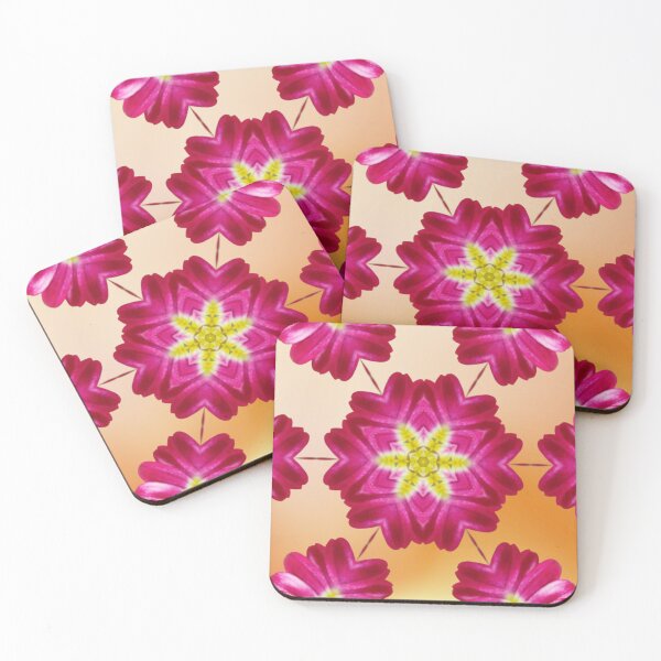 Item preview, Pink Floral Star Kaleidoscope on Warm Gradient – Sunset Pattern designed and sold by SilentBloomLab.
