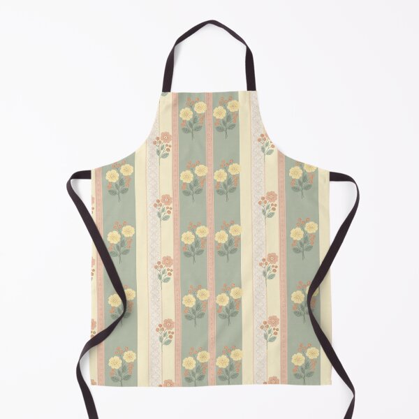 Item preview, Vintage Sage Green Floral Stripe Pattern - Shabby Chic Botanical designed and sold by A1DesignMinimal.