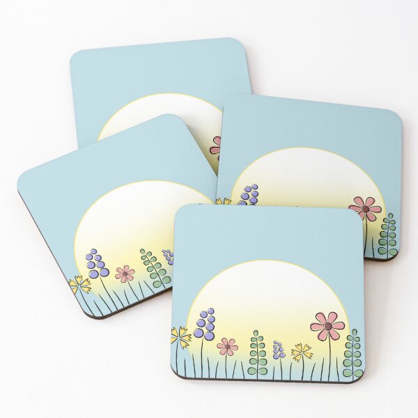 Item preview, Floral Sun Blue Sky Stickers Prints Posters Wall Art Magnet Home Coffee Cup Decoration TShirt Stationary Notebook Magnet Hat Kitchen Work School Office Redbubble Shop designed and sold by Saritas Boutique Shop.
