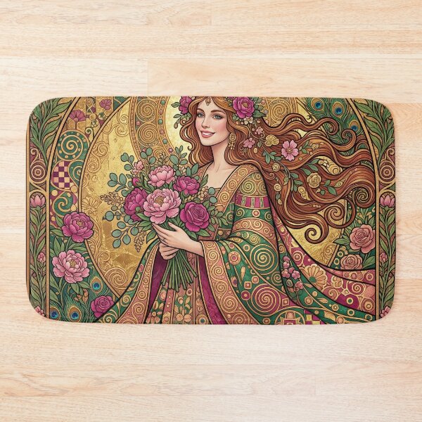 Item preview, Art Nouveau Mother with Golden Florals designed and sold by Common-Standard.