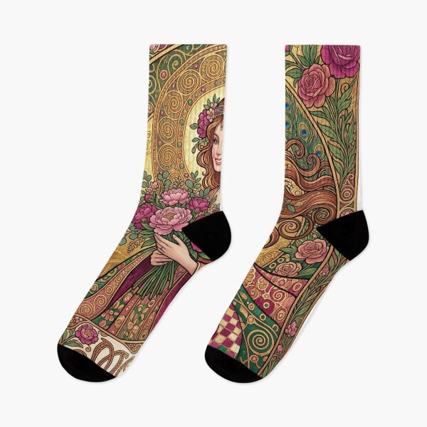 Item preview, Art Nouveau Mother with Golden Florals designed and sold by Common-Standard.