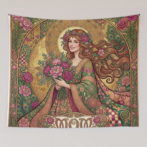 Item preview, Art Nouveau Mother with Golden Florals designed and sold by Common-Standard.