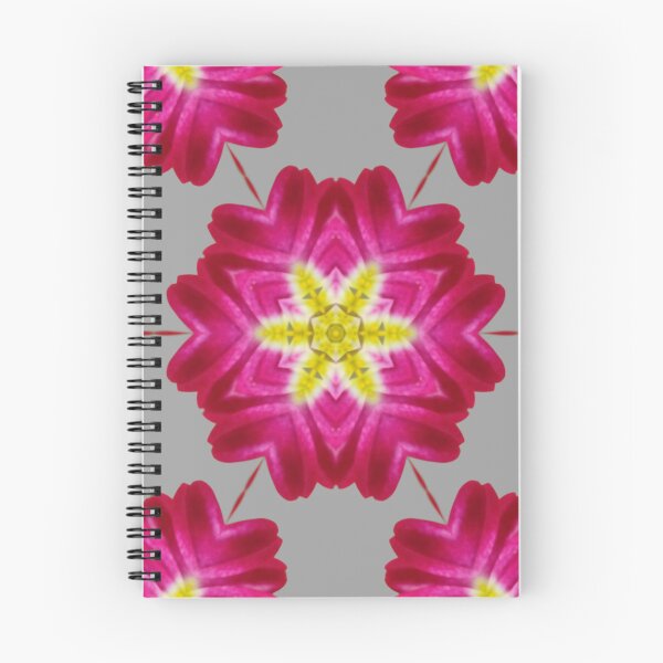 Item preview, Pink Floral Star Kaleidoscope on Gray – Minimal Floral Pattern designed and sold by SilentBloomLab.