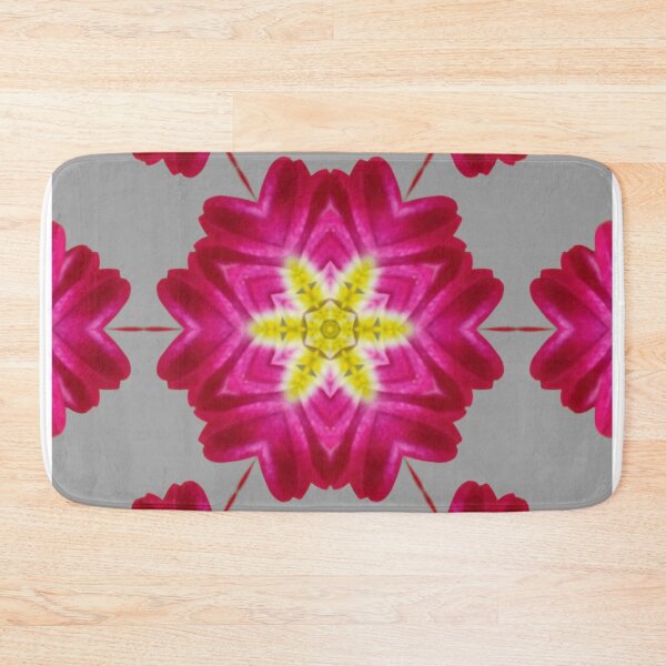 Item preview, Pink Floral Star Kaleidoscope on Gray – Minimal Floral Pattern designed and sold by SilentBloomLab.