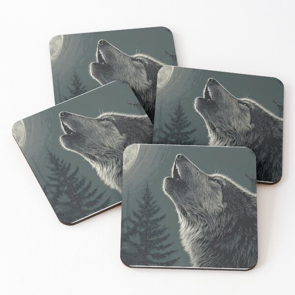 Item preview, Majestic Wolves Under Moonlight Spirit Wild Nature designed and sold by ART ATTACK ZONE.