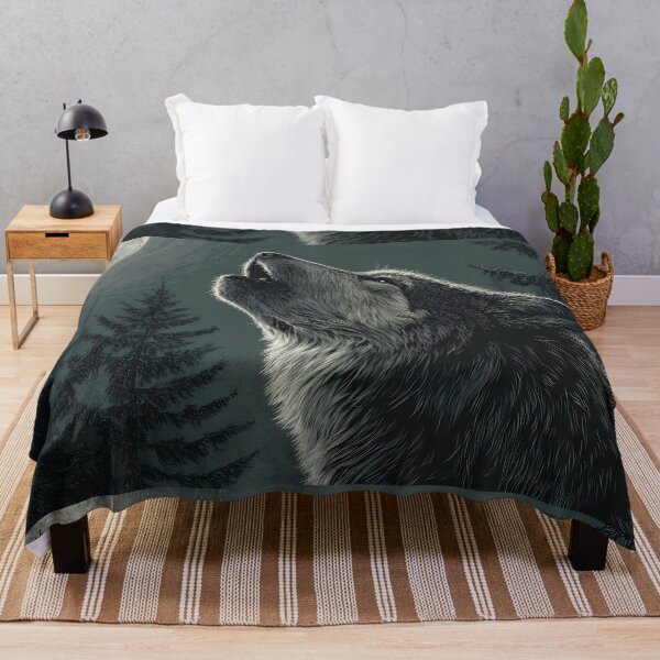 Item preview, Majestic Wolves Under Moonlight Spirit Wild Nature designed and sold by ART ATTACK ZONE.