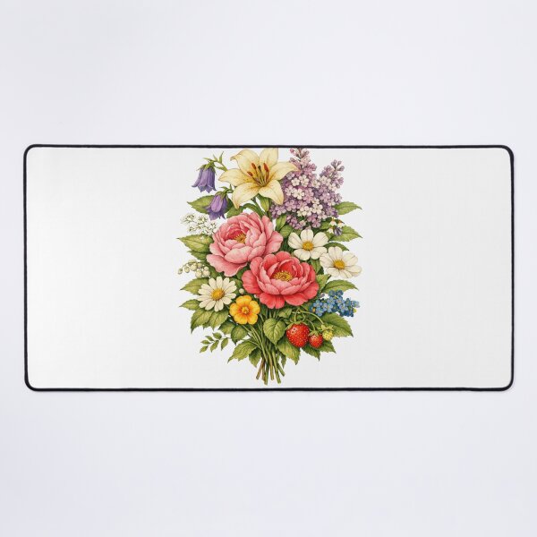 Item preview, Classic Botanical Harmony – Vintage Floral Composition designed and sold by Joyfulfabric.