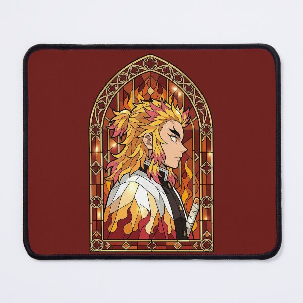 Item preview, Kyojuro Rengoku Demon Slayer Golden Flame Stained Glass Window designed and sold by mildaclairmo.