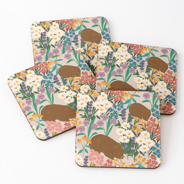Item preview, Wombats in a Wildflower Wonderland by Suki McMaster designed and sold by Suki McMaster.