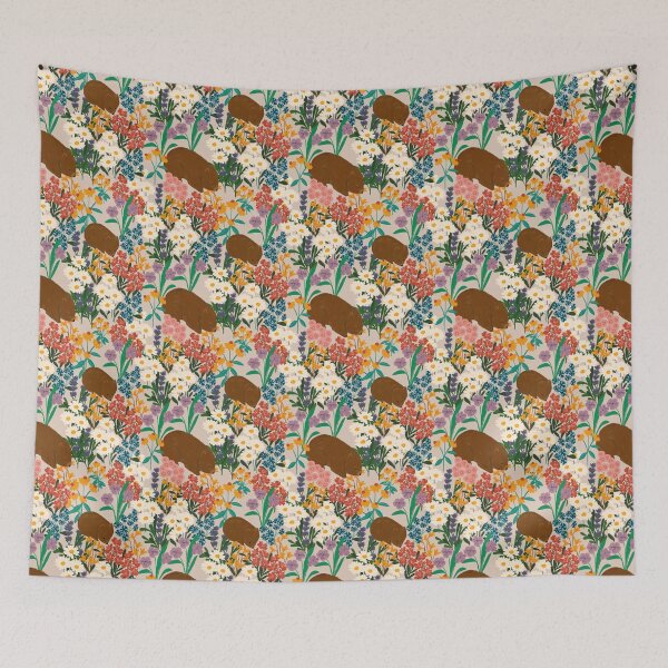 Item preview, Wombats in a Wildflower Wonderland by Suki McMaster designed and sold by Suki McMaster.
