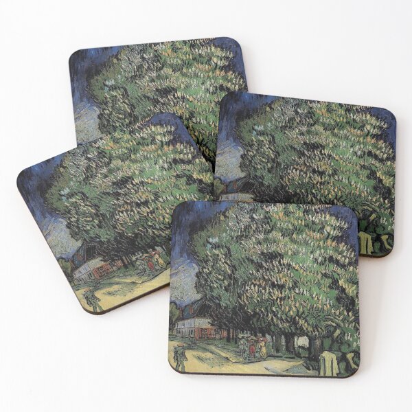 Item preview, Chestnut Trees in Blossom - Van Gogh - Post Impressionist Landscape Painting Tree Lined Street for Art Lovers designed and sold by RickE.