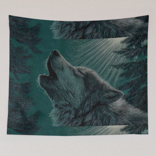 Item preview, Life Majestic Wolves Under Moonlight Spirit Wild Nature designed and sold by ART ATTACK ZONE.