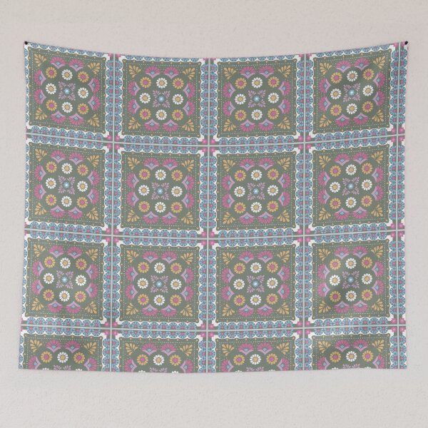Item preview, Handerkchief Floral - Aegean Summer - multicoloured designed and sold by Stephanie Fiona Design.