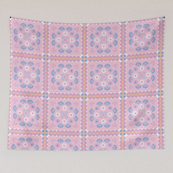 Item preview, Handerkchief Floral - Aegean Summer - light pink designed and sold by Stephanie Fiona Design.