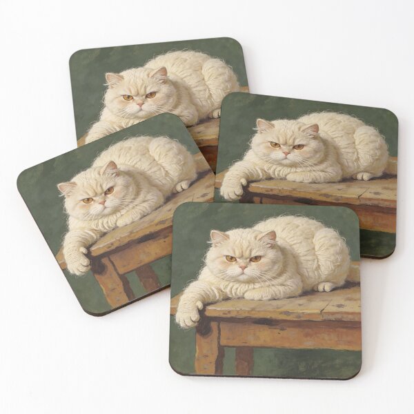 Item preview, Judgmental Cat Portrait - Naive Folk Art designed and sold by PictorialWhimsy.