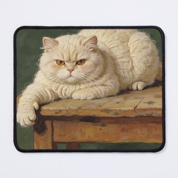Item preview, Judgmental Cat Portrait - Naive Folk Art designed and sold by PictorialWhimsy.