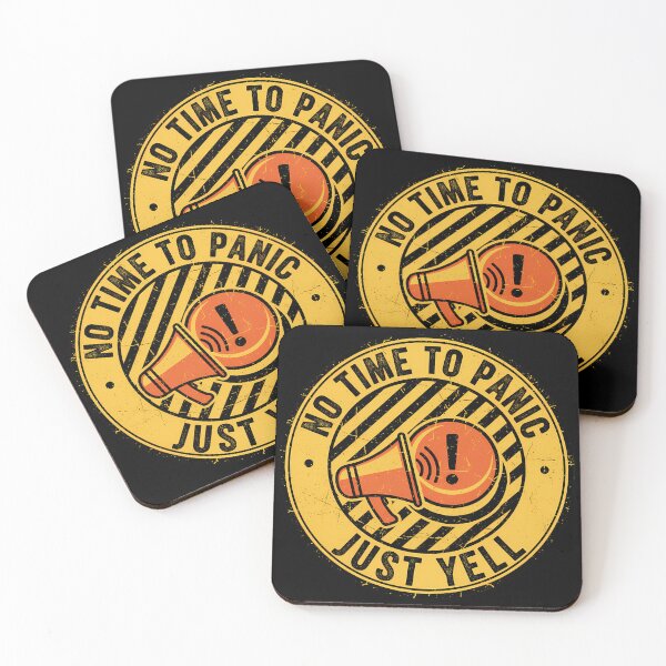 Item preview, No Time to Panic Just Yell Badge Design designed and sold by Teeny Quities.
