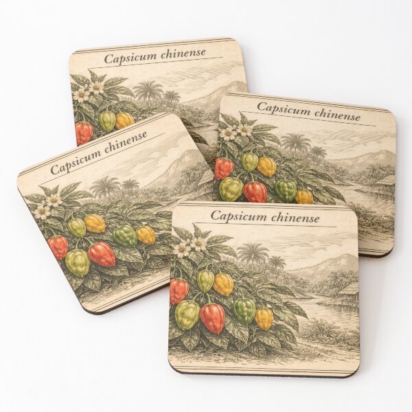 Item preview, Capsicum Chinense Botanical Illustration | Habanero Pepper Engraving | Vintage Scotch Bonnet Chili Plant Art designed and sold by LinePlatePress.
