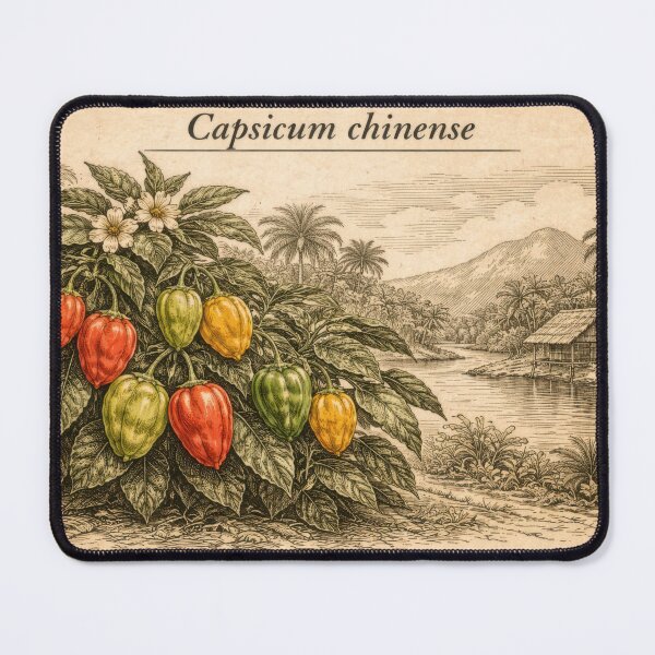 Item preview, Capsicum Chinense Botanical Illustration | Habanero Pepper Engraving | Vintage Scotch Bonnet Chili Plant Art designed and sold by LinePlatePress.