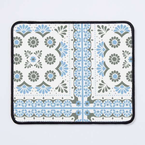 Item preview, Handerkchief Floral - Aegean Summer - green blue white designed and sold by Stephanie Fiona Design.