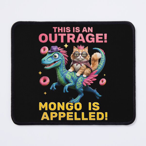 Item preview, Mongo is Appalled Funny Cat Riding Dinosaur Meme designed and sold by gear-posters.