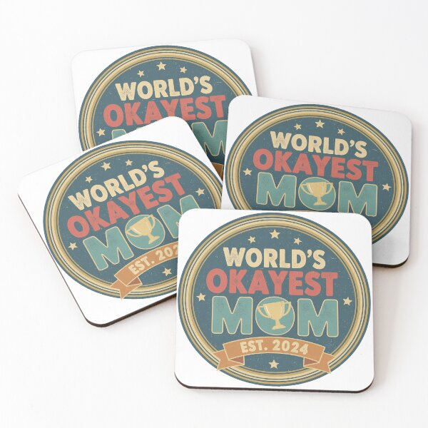 Item preview, World's Okayest Mom Vintage Badge Design designed and sold by Teeny Quities.
