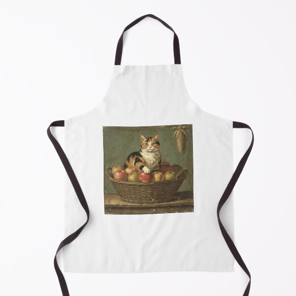 Item preview, Calico Cat Apple Harvest - Folk Art Portrait designed and sold by PictorialWhimsy.