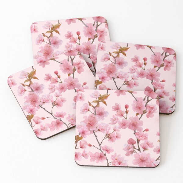Item preview, Watercolor Pink Cherry Blossom Sakura Floral Pattern designed and sold by NicolasGlowArt.