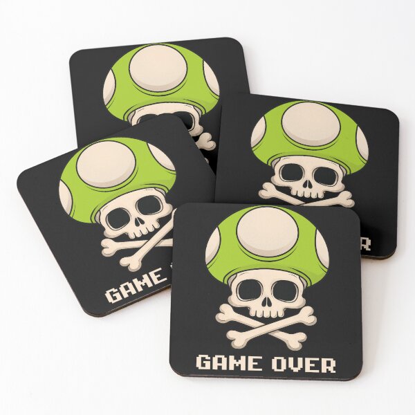 Item preview, Game Over Skull Mushroom Gamer Design designed and sold by ArtsB.