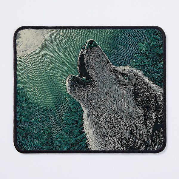 Item preview, Green Majestic Wolves Under Moonlight Spirit Wild Nature designed and sold by ART ATTACK ZONE.