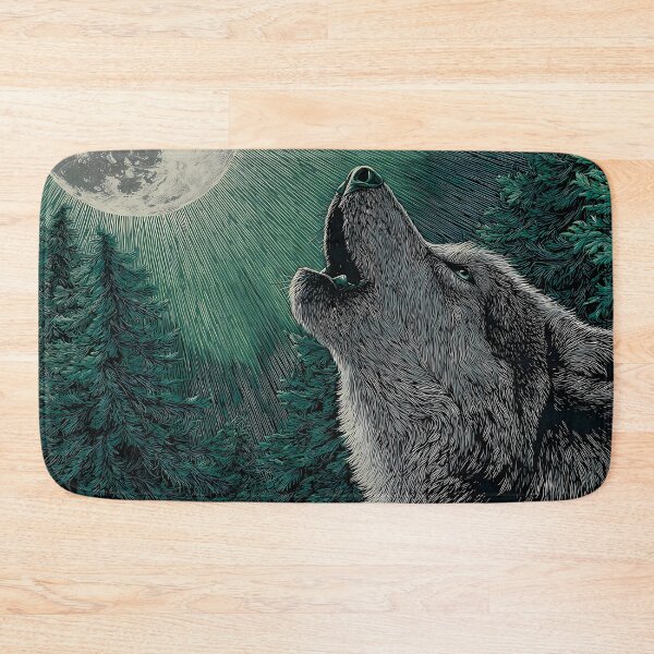 Item preview, Green Majestic Wolves Under Moonlight Spirit Wild Nature designed and sold by ART ATTACK ZONE.