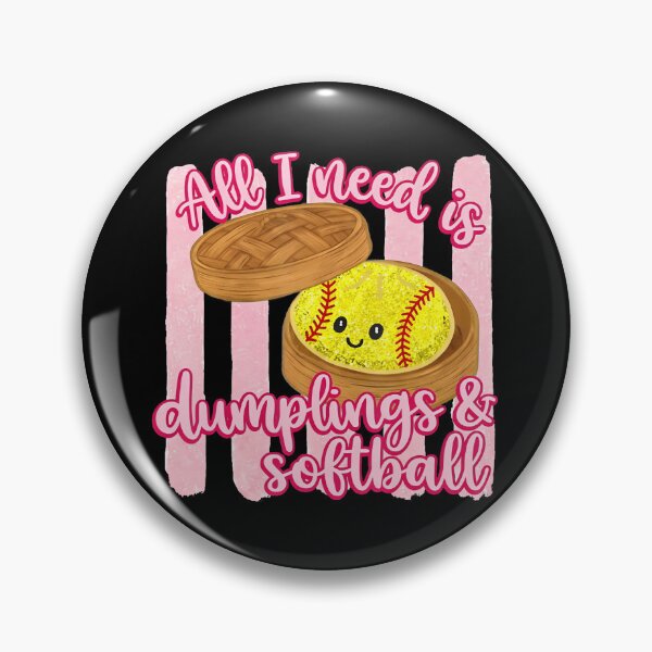 Item preview, All I Need Is Dumplings  Softball Retro Striped Softball designed and sold by stershopepie.