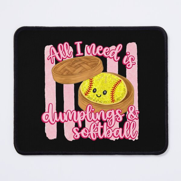 Item preview, All I Need Is Dumplings  Softball Retro Striped Softball designed and sold by stershopepie.