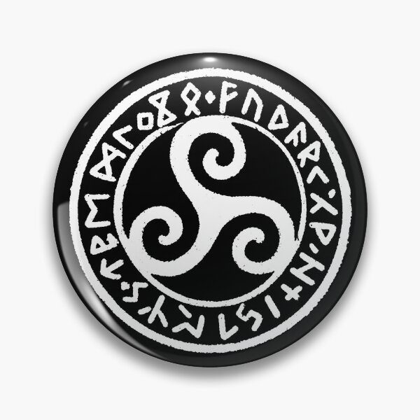 Item preview, White Celtic Triskelion with Norse Runes - Ancient Mystic Symbol designed and sold by H Jonas.
